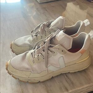 Veja White, Beige and Light Blue Sneakers